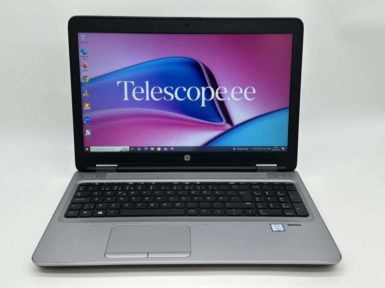 HP ProBook 650 G3 avatud olekus – klaviatuur ja ekraan töökorras